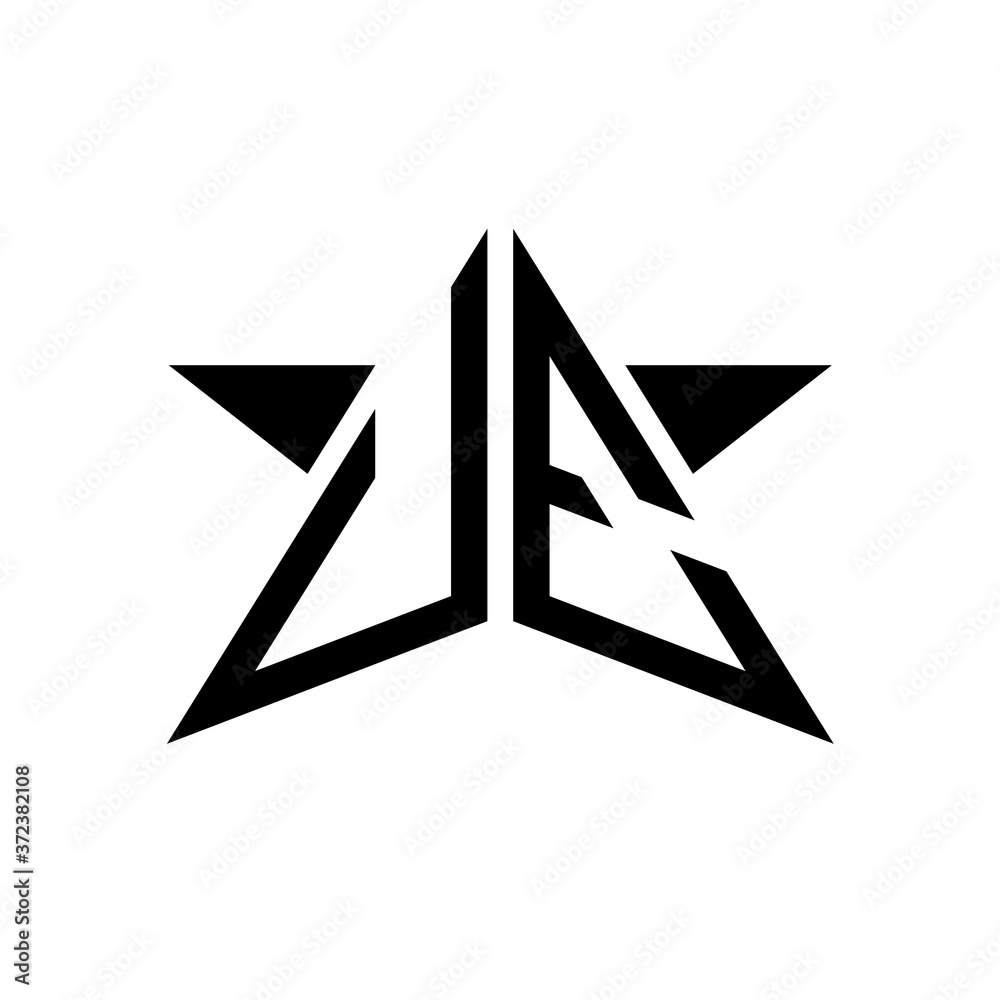 Initial Star Monogram Logo UE