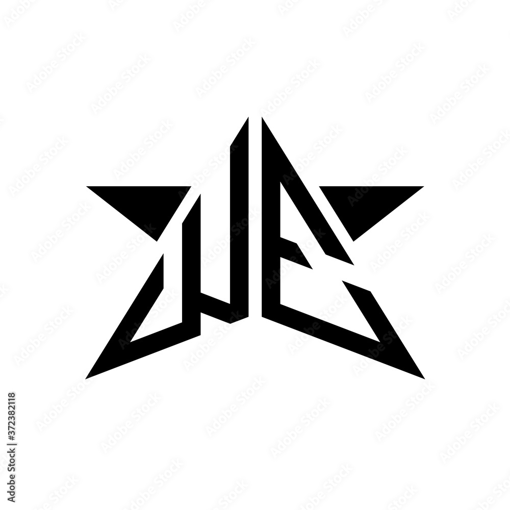 Initial Star Monogram Logo WE Initial Star Monogram Logo WE