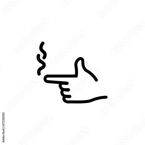 Finger gun icon. Hand like a pistol. Mafia symbol  gangster. Vector on isolated white background. EPS 10