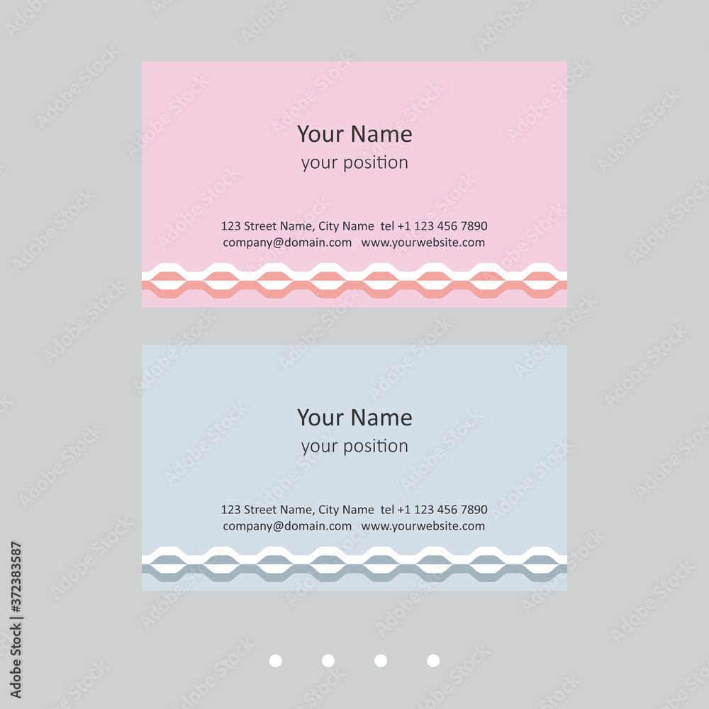 Business card template. Attractive chains in two color schemes.