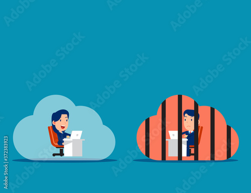 Differences in thinking and working attitudes concept