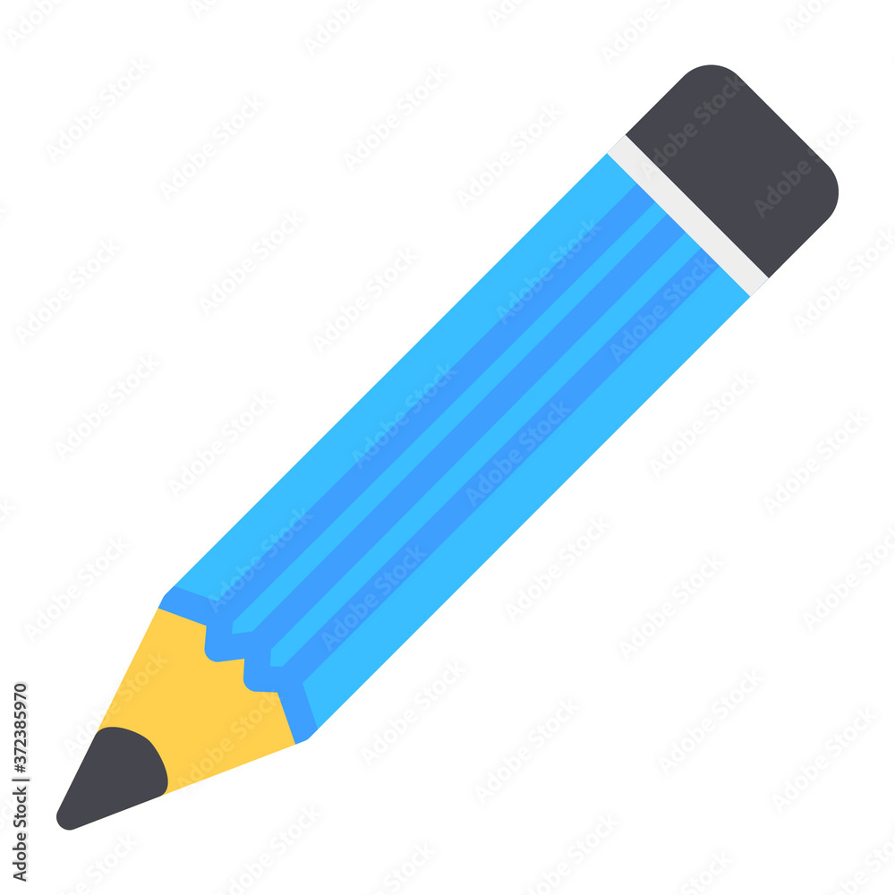 Pencil icon vector illustration in flat style for any projects Pencil icon vector illustration in flat style for any projects