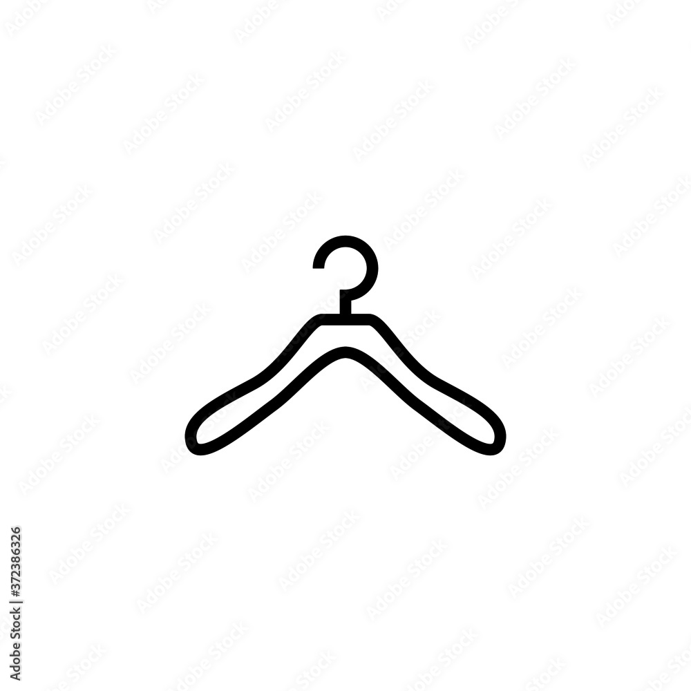 Hanger icon in black line style icon, style isolated on white background Hanger icon in black line style icon, style isolated on white background
