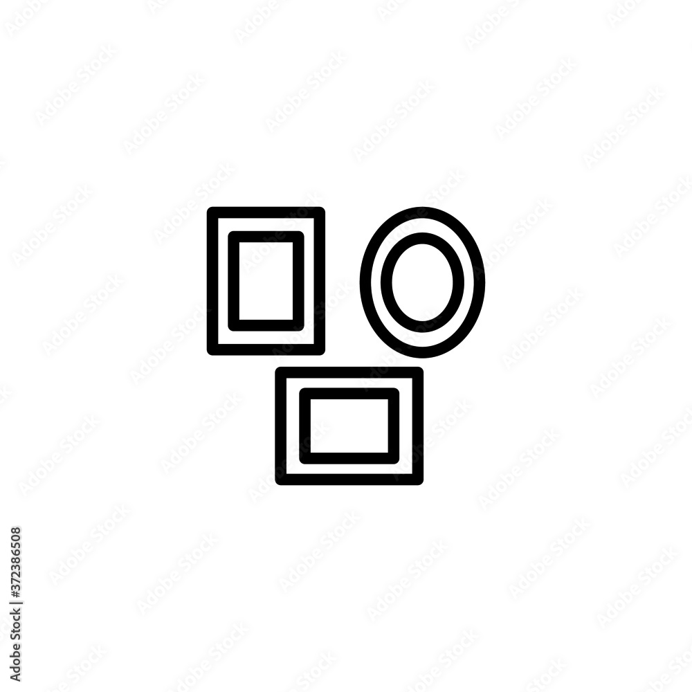 wall frames icon in black line style icon, style isolated on white background wall frames icon in black line style icon, style isolated on white background