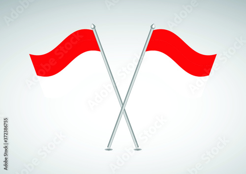 Indonesia flag wavy abstract background. Vector illustration.