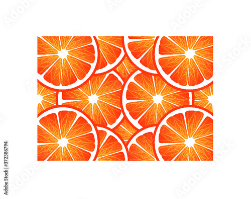 A slices of fresh Orange texture background pattern. Vector illustration.