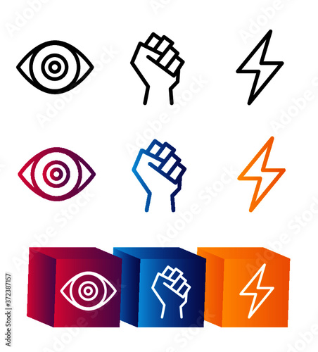 vector icon set superpowers