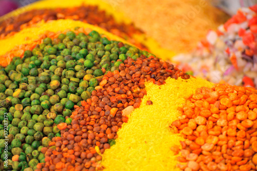 Colorful lentils background