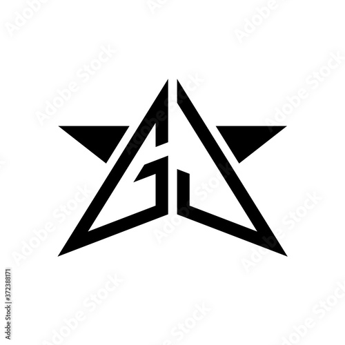 Initial Star Monogram Logo GJ