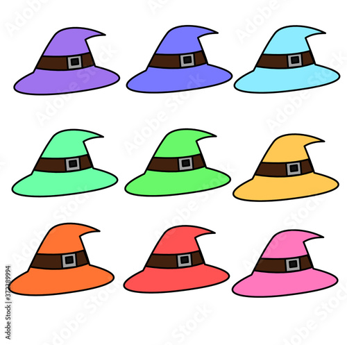 set of witch hat pastel