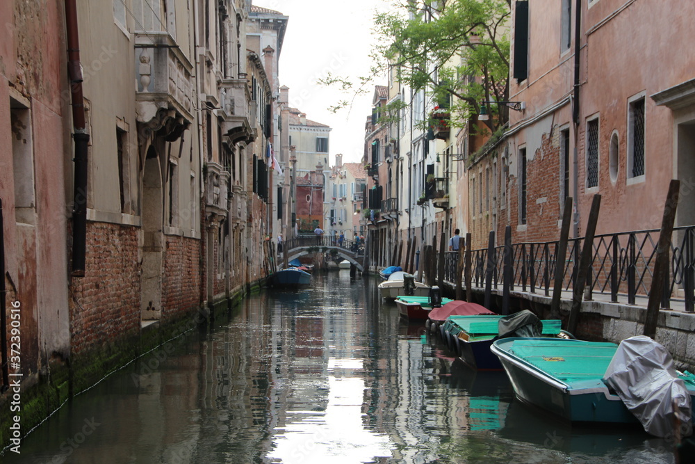 Venetian canal scene, Venice, Italy.