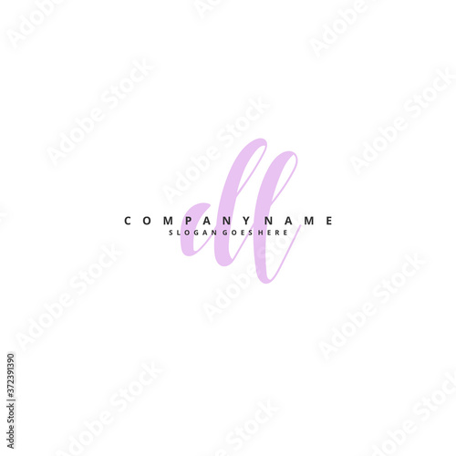 D L DL Initial handwriting and signature logo design with circle. Beautiful design handwritten logo for fashion, team, wedding, luxury logo.