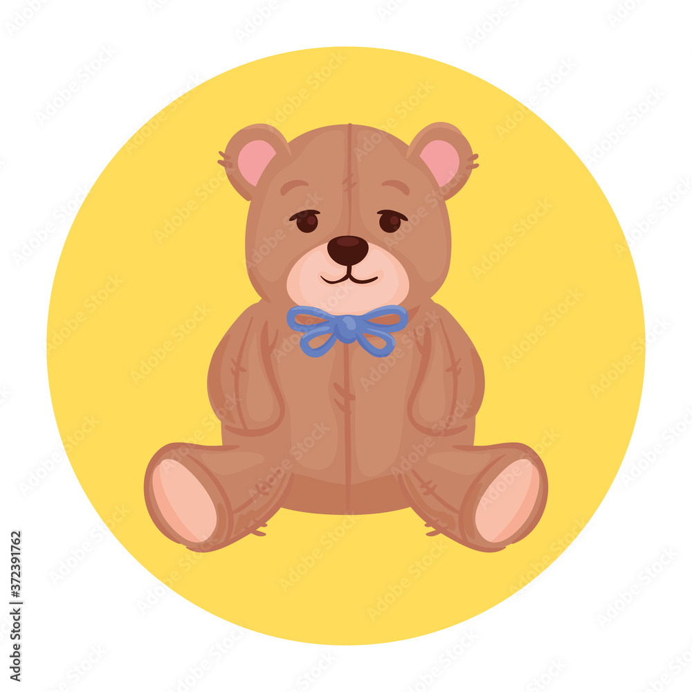 toy teddy bear, in round frame vector illustration design toy teddy bear, in round frame vector illustration design
