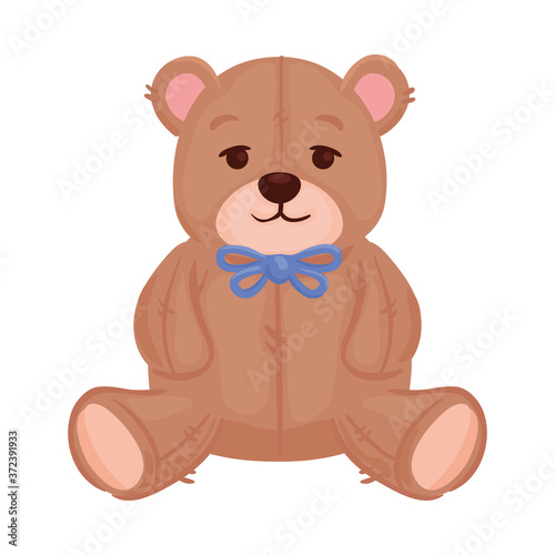 toy teddy bear  in white background vector illustration design