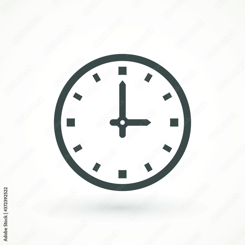 Clock icon in trendy flat style isolated on background. Clock icon page symbol for your web site design Time symbol. Clock icon in trendy flat style isolated on background. Clock icon page symbol for your web site design Time symbol.