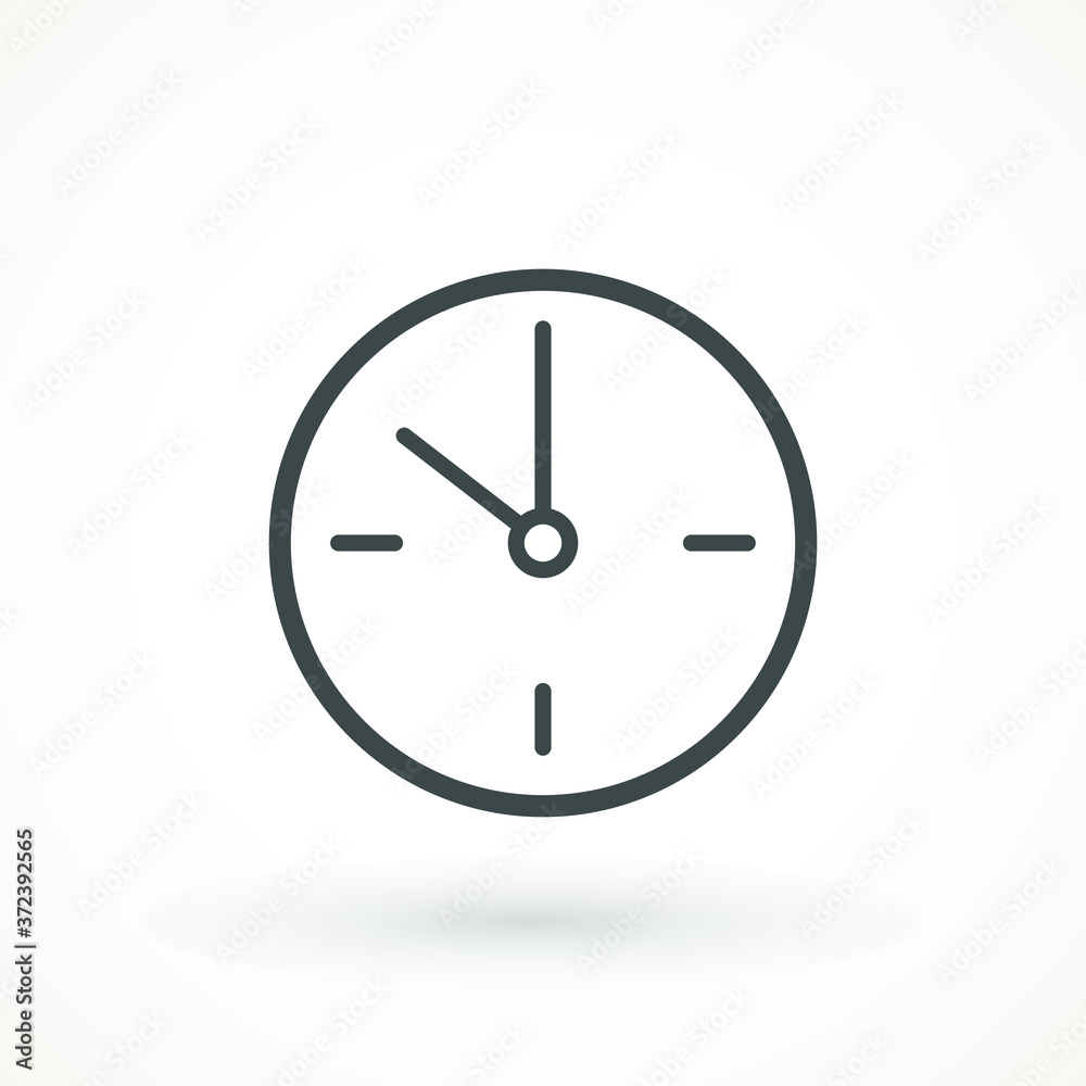 Clock icon in trendy flat style isolated on background. Clock icon page symbol for your web site design Time symbol. Clock icon in trendy flat style isolated on background. Clock icon page symbol for your web site design Time symbol.