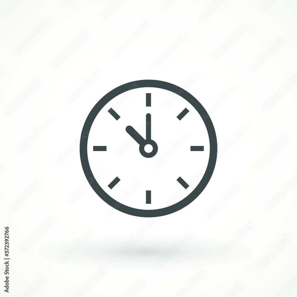 Clock icon in trendy flat style isolated on background. Clock icon page symbol for your web site design Time symbol. Clock icon in trendy flat style isolated on background. Clock icon page symbol for your web site design Time symbol.