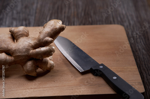 ginger on cutting board