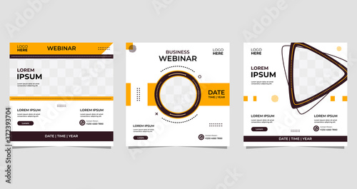 Set of Minimalist Background with memphis style. Suitable for social media post template, Webinar, Seminar, daring banner, online education, flyer, ads, etc