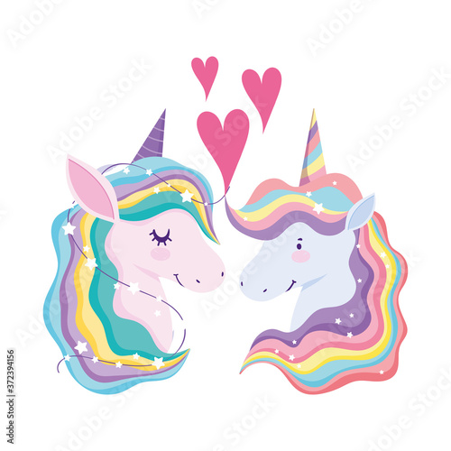 unicorns rainbow hair animal fantasy love hearts dream cartoon