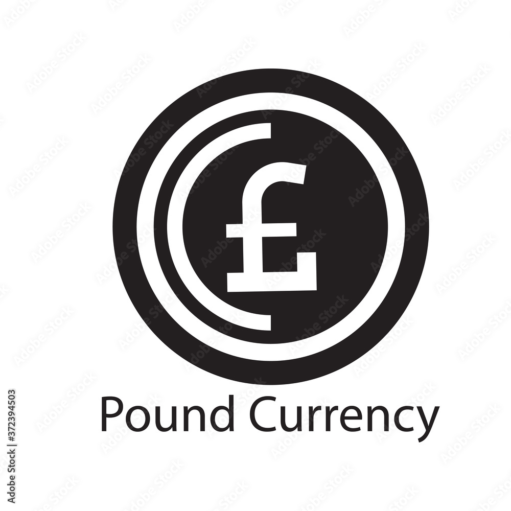 Pound Currency icon black vector illustration Pound Currency icon black vector illustration