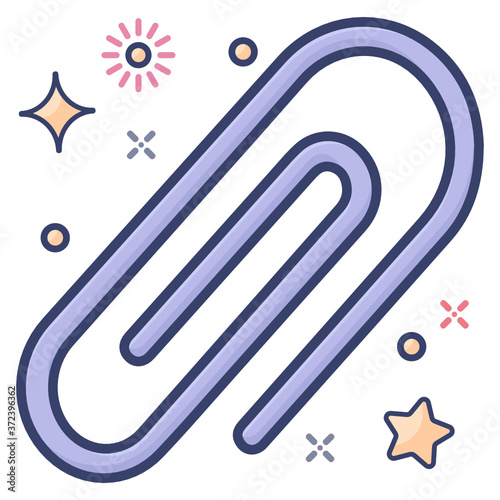 
Wire or plastic bent to hold paper, paper clip vector 
