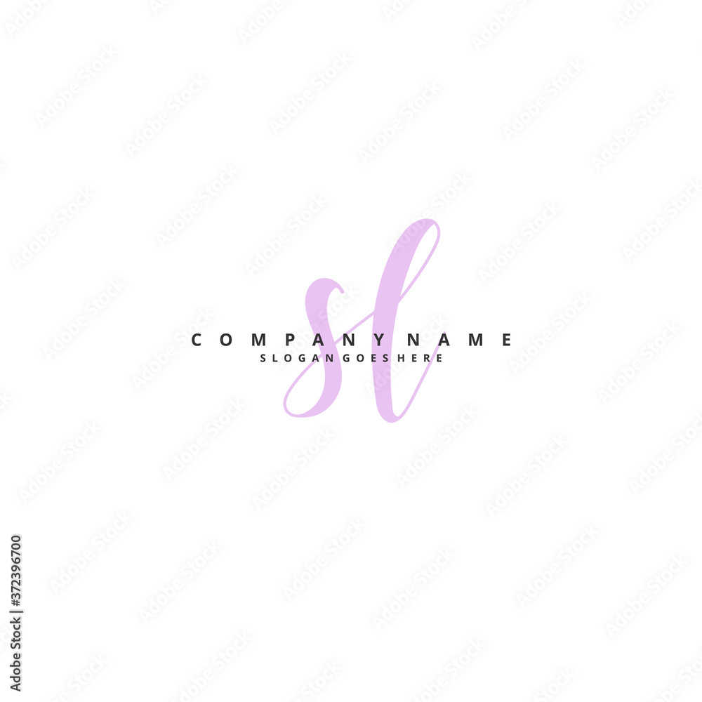 S L SL Initial handwriting and signature logo design with circle. Beautiful design handwritten logo for fashion, team, wedding, luxury logo.