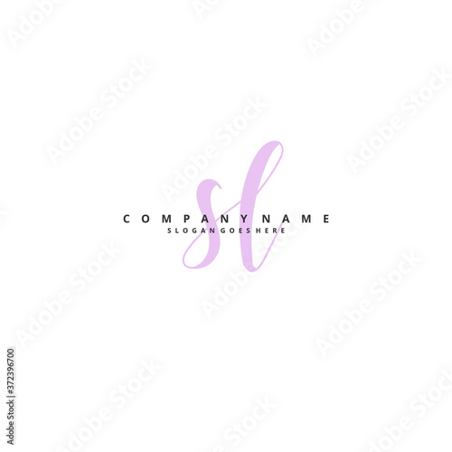 S L SL Initial handwriting and signature logo design with circle. Beautiful design handwritten logo for fashion, team, wedding, luxury logo.