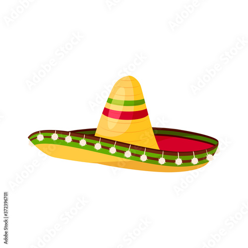 Sombrero vector isolated icon. Mexican traditional hat and Mexico culture symbol