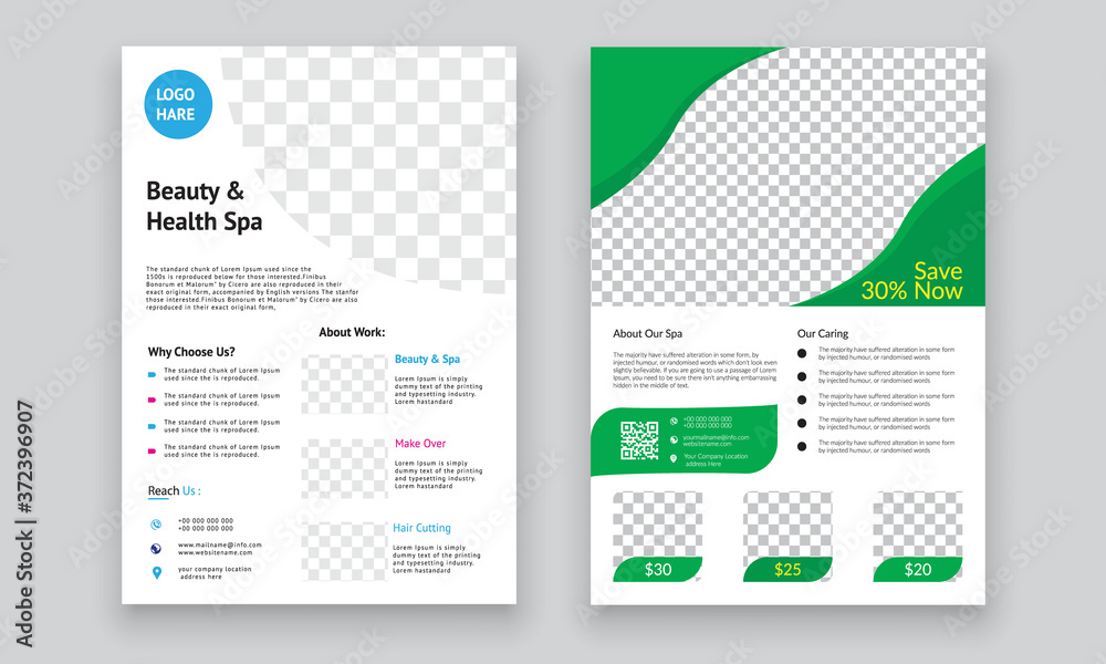 Beauty & Spa Flyer Design ,Creative flyer template.
