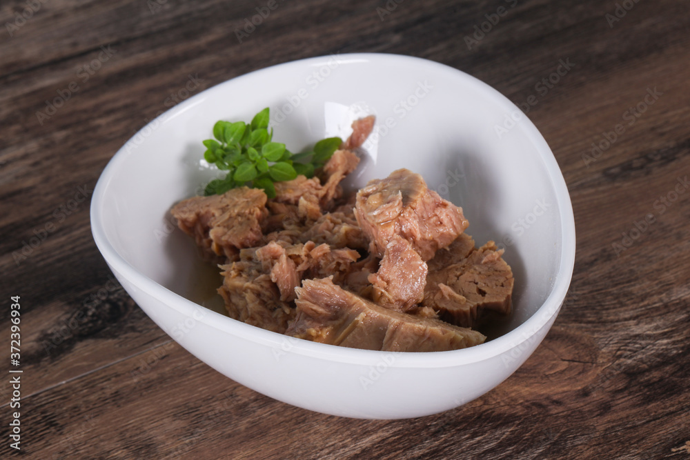 Canned tuna fish in the bowl Canned tuna fish in the bowl