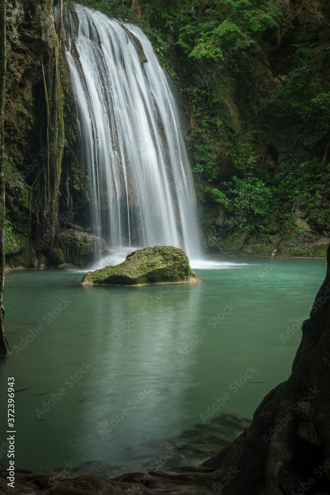 Fototapeta premium In the Thailand Jungles of Kanchanaburi is the Fairytale Realm know as Erawan