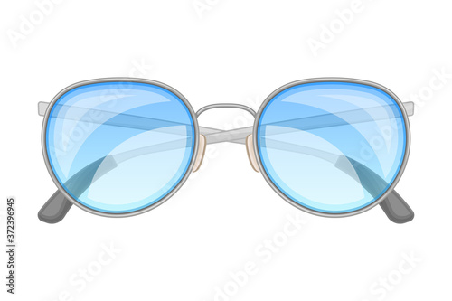 Sunglasses or Shades of Circular Shape as Protective Eyewear Vector Illustration