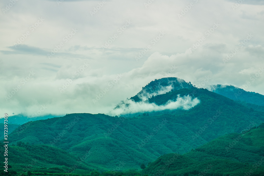 Mountains, clouds, mist, water bodies and beautiful sky in nature give a feeling of loneliness in Thailand.