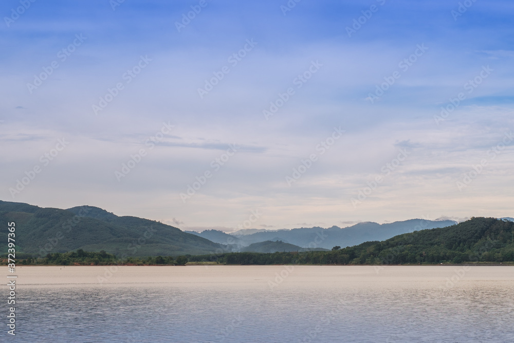 Mountains, clouds, mist, water bodies and beautiful sky in nature give a feeling of loneliness in Thailand. Mountains, clouds, mist, water bodies and beautiful sky in nature give a feeling of loneliness in Thailand.