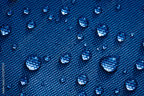 closeup of raindrops on a fabric