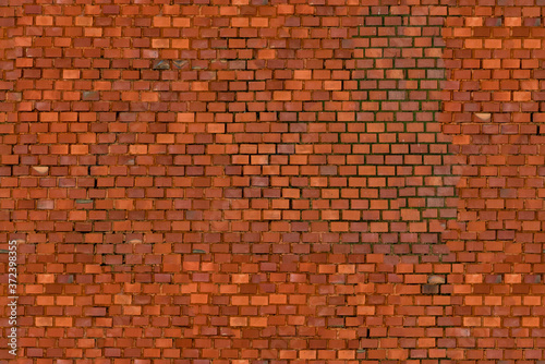 Old vintage red brick wall background, closeup photo, seamless tiling texture