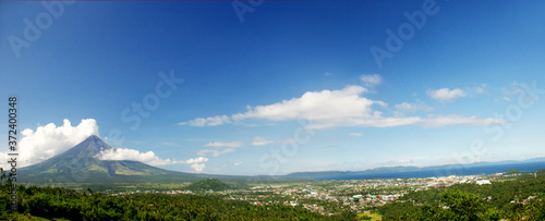 Panorama Legazpi City with Mayon Volcano photo