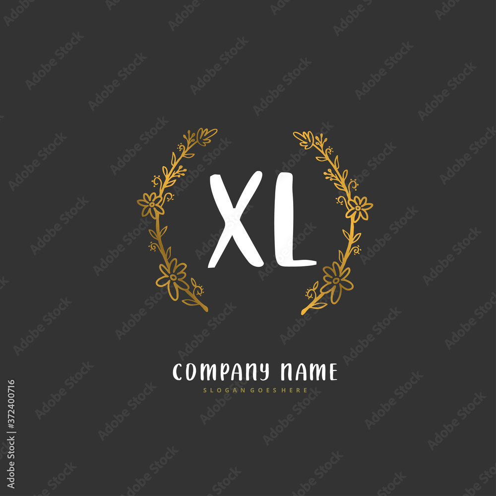 X L XL Initial handwriting and signature logo design with circle. Beautiful design handwritten logo for fashion, team, wedding, luxury logo. X L XL Initial handwriting and signature logo design with circle. Beautiful design handwritten logo for fashion, team, wedding, luxury logo.