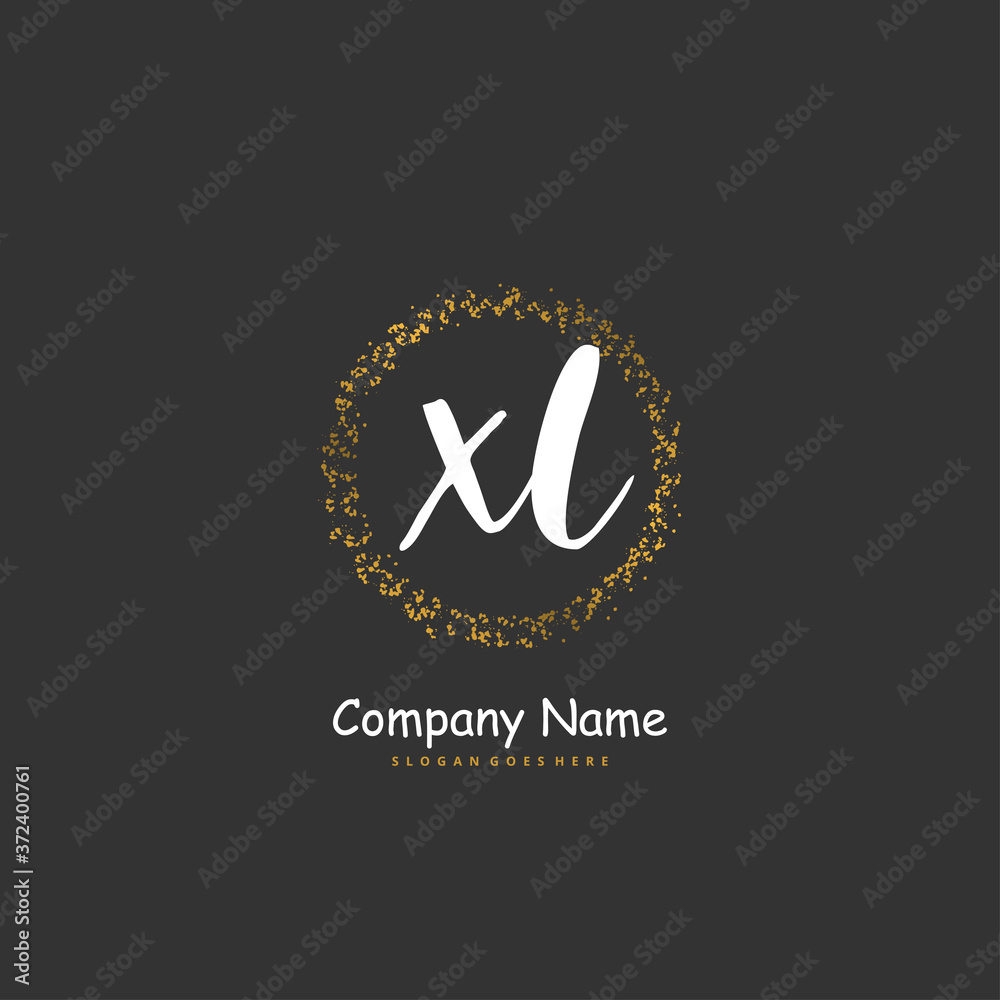 X L XL Initial handwriting and signature logo design with circle. Beautiful design handwritten logo for fashion, team, wedding, luxury logo. X L XL Initial handwriting and signature logo design with circle. Beautiful design handwritten logo for fashion, team, wedding, luxury logo.
