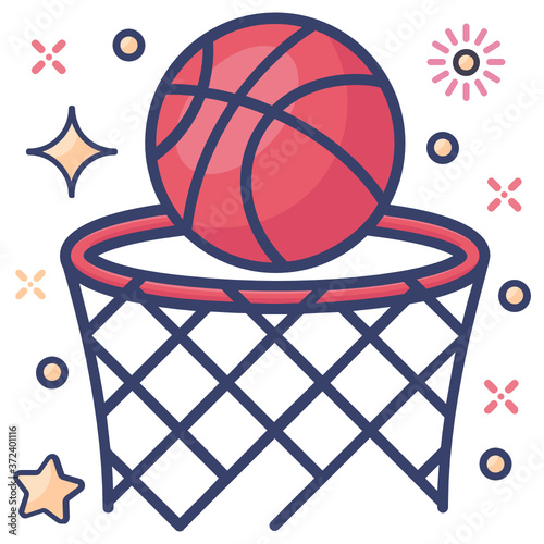 
Basketball hoop icon in flat design, basketball rims vector 
