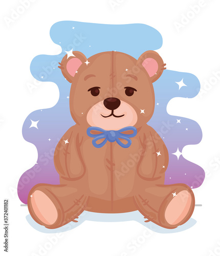 cute toy teddy bear icon vector illustration design