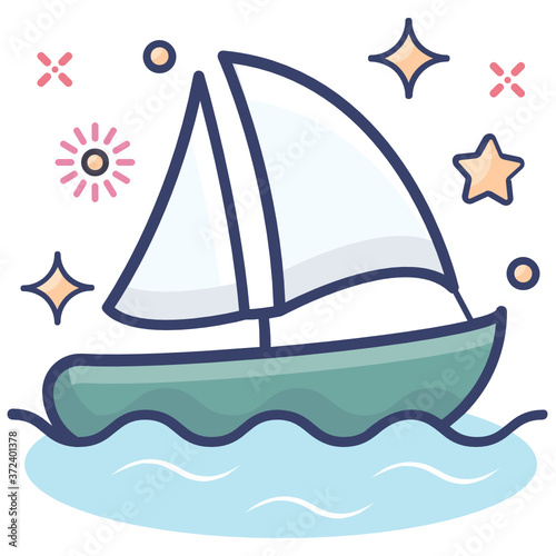 
Vector design of yacht, editable icon of watercraft 
