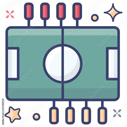 
Table soccer vector style, design of foosball game 
