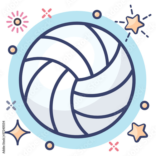 
Olympic sports equipment, volleyball icon design 
