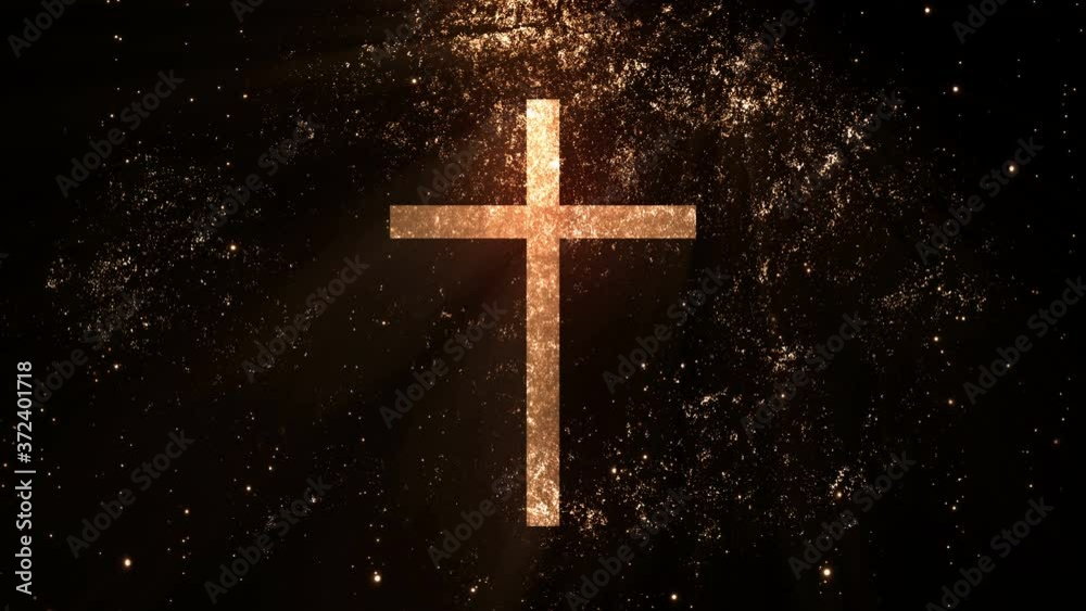 Glowing Christian Cross Background 