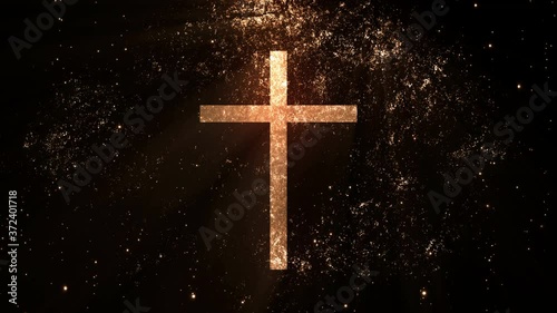Glowing Christian Cross Background 