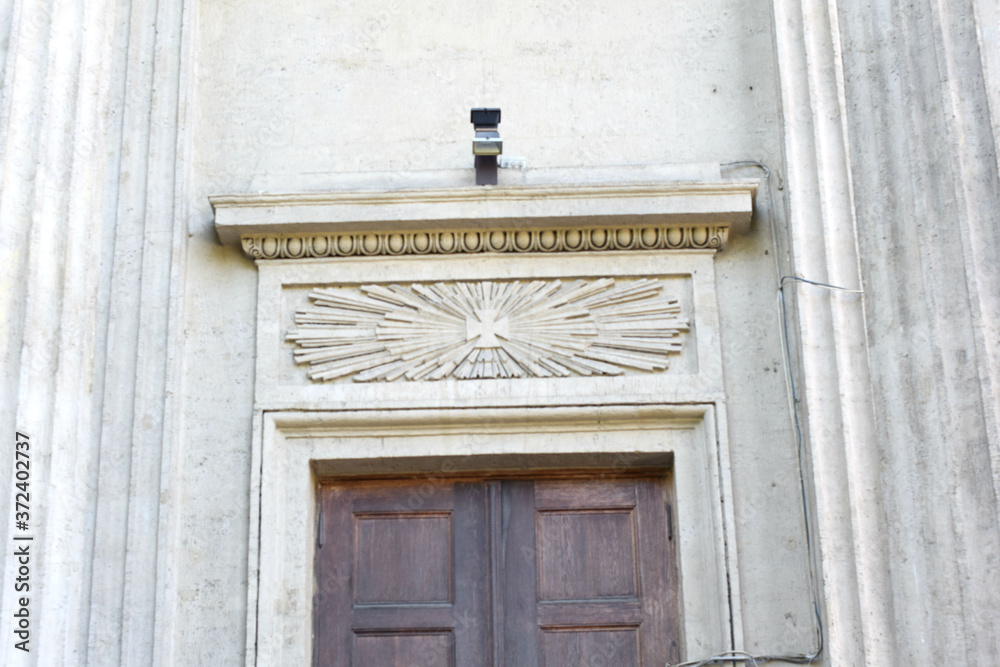 detail of the facade of church