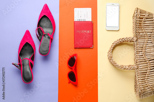 Set of travel accessories o...