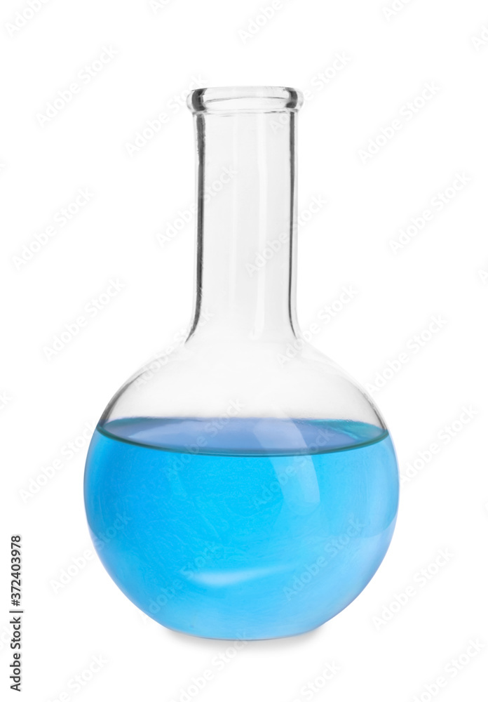 Flask with liquid on white background Flask with liquid on white background